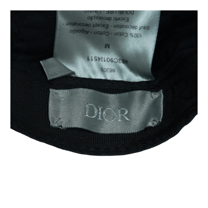 Black Embroidered Logo Canvas Ballcap