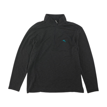 Gray Solid 1/4 Zip Pullover