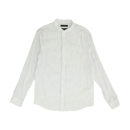 White Striped Long Sleeve Button Down