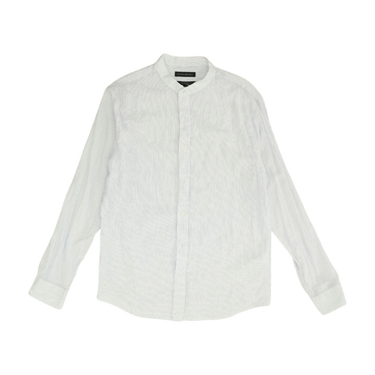 White Striped Long Sleeve Button Down
