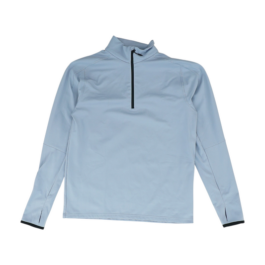 Blue Solid 1/4 Zip Pullover