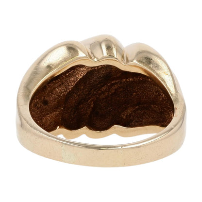 14K Gold Ridged Dome Cocktail Ring