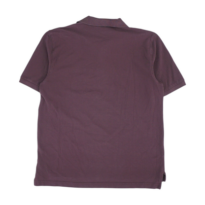 Burgundy Solid Short Sleeve Polo