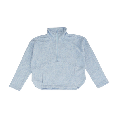 Blue Solid 1/4 Zip Pullover