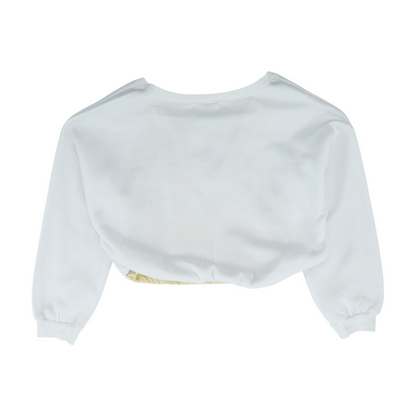 White Solid Sweatshirt Pullover