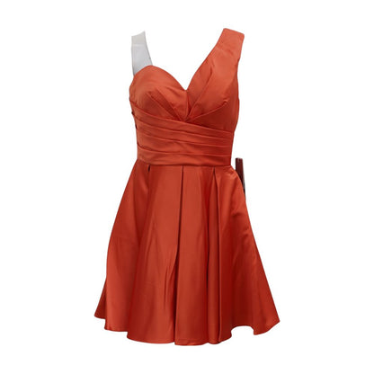 Rust Solid Midi Dress