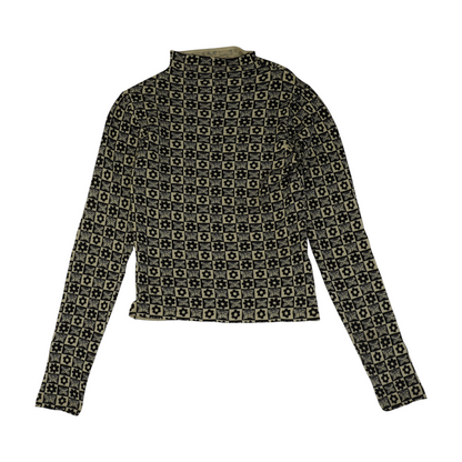 Beige Graphic Pullover Sweater