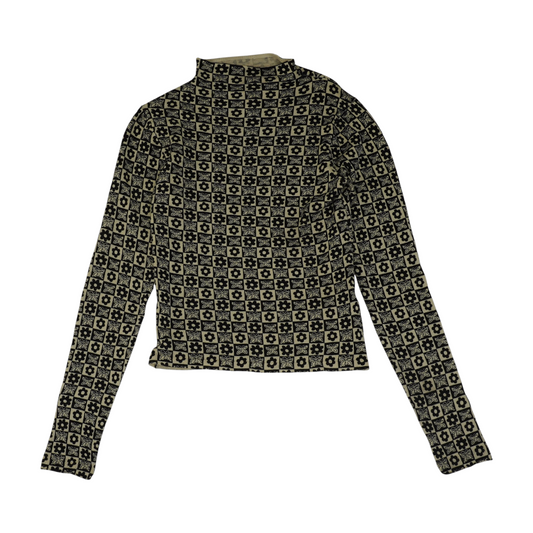Beige Graphic Pullover Sweater