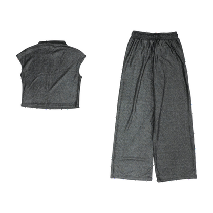 Black Solid Pant Set