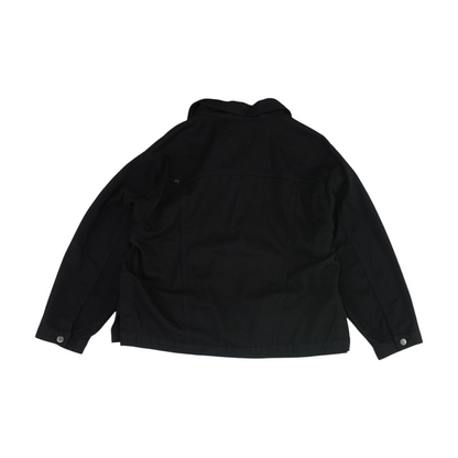 Black Solid Denim Jacket