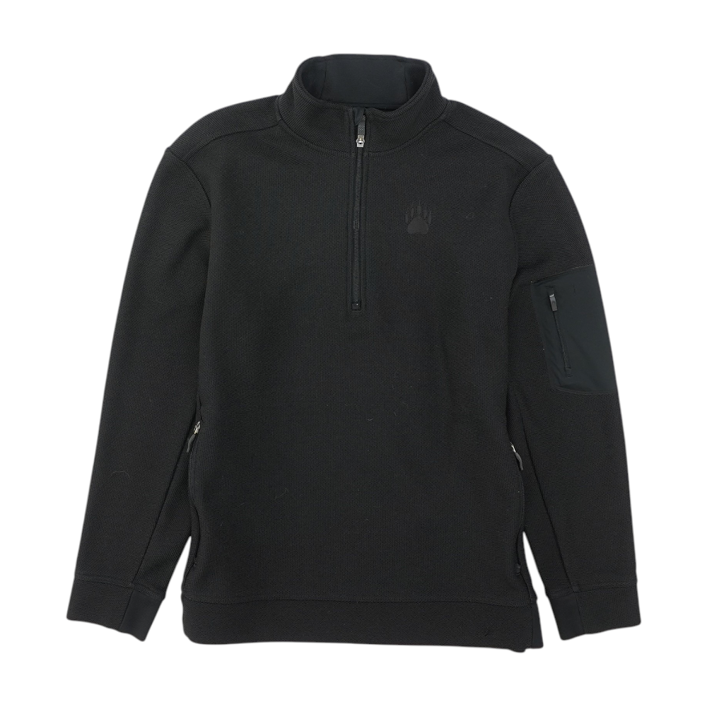 Black Solid 1/4 Zip Pullover