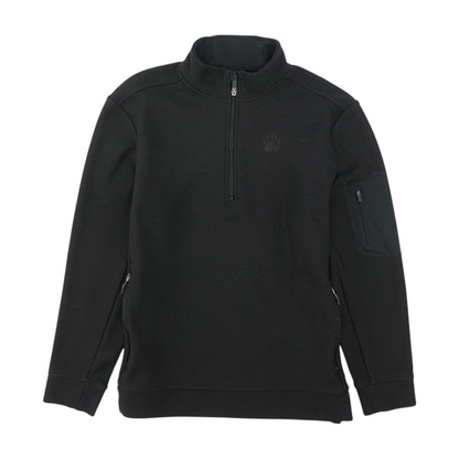 Black Solid 1/4 Zip Pullover