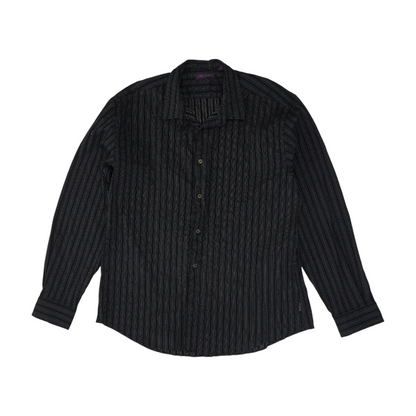 Black Striped Long Sleeve Button Down