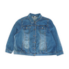 Blue Plus Size Solid Denim Jacket