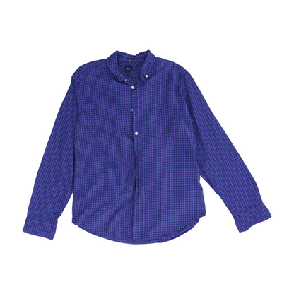 Purple Plaid Long Sleeve Button Down
