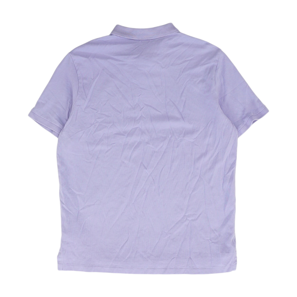 Purple Solid Short Sleeve Polo