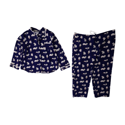 Navy Print Pajama Set