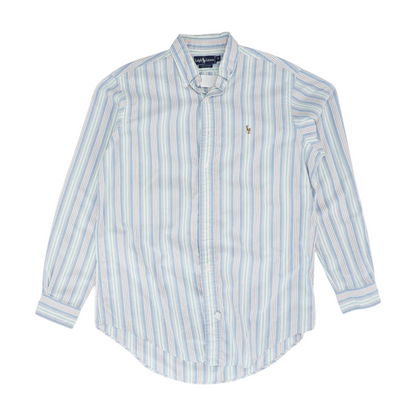 White Striped Long Sleeve Button Down