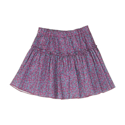 Purple Floral Midi Skirt