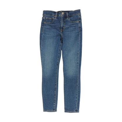 Blue Solid High Rise Skinny Leg Jeans