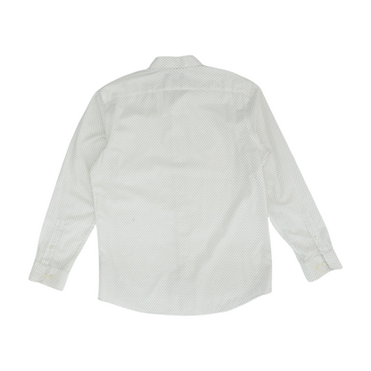 White Polka Dot Long Sleeve Button Down