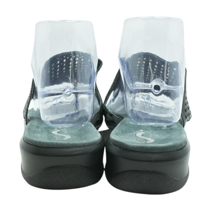 Black Wedged Sandals