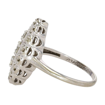 .40 ct 14K White Gold Vintage Style Marquise Setting With Round Diamonds Ring