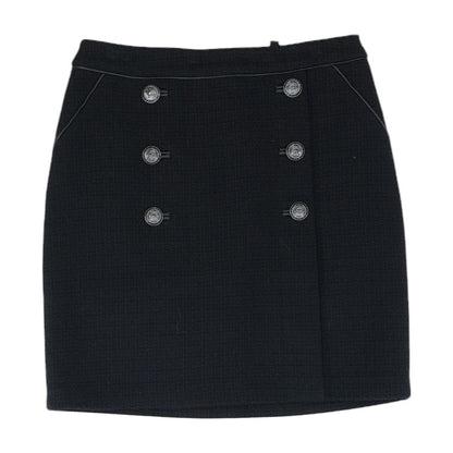 Black Solid Mini Skirt