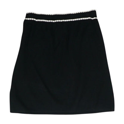 Black Solid Midi Skirt