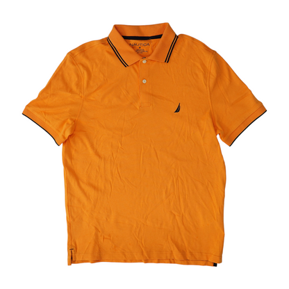 Orange Solid Short Sleeve Polo