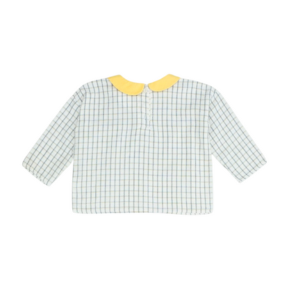 Ivory Check Knit T-Shirt