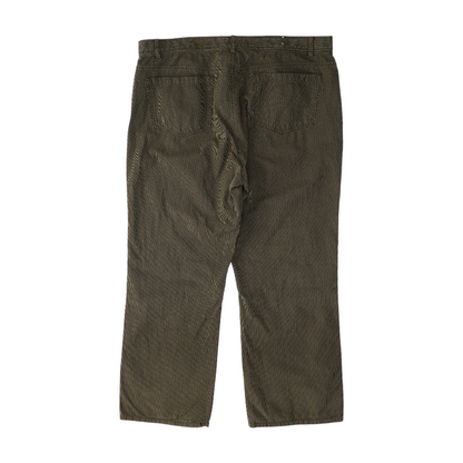 Brown Striped Regular Pants