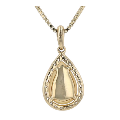 14K Yellow Gold Opal Pendant Necklace