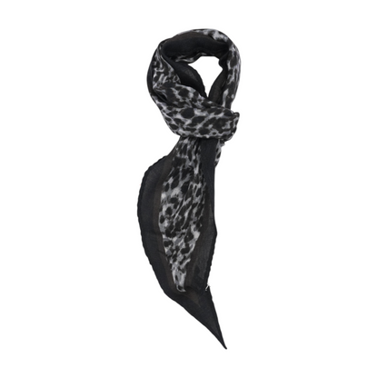 Black Animal Print Wool Scarf