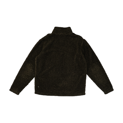 Brown Solid 1/4 Zip Pullover