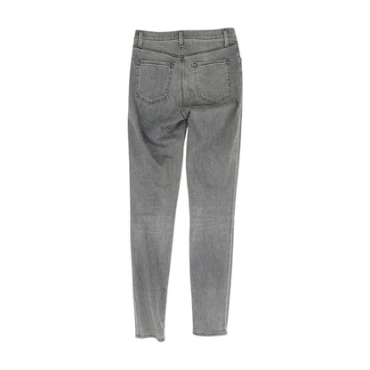 Gray Solid Mid Rise Jeans
