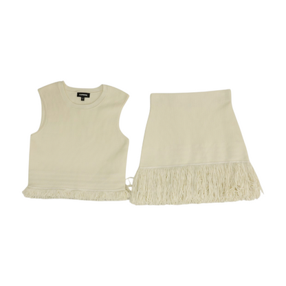 Ivory Solid Skirt Set