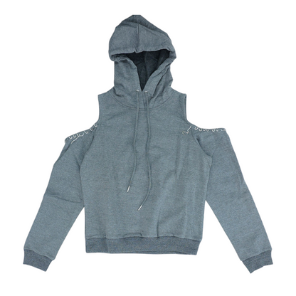 Gray Solid Hoodie Pullover