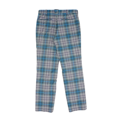 Blue Plaid Regular Pants