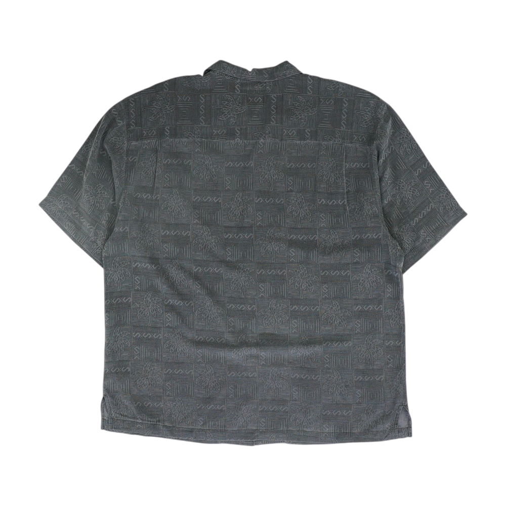 Charcoal Print Short Sleeve Button Down