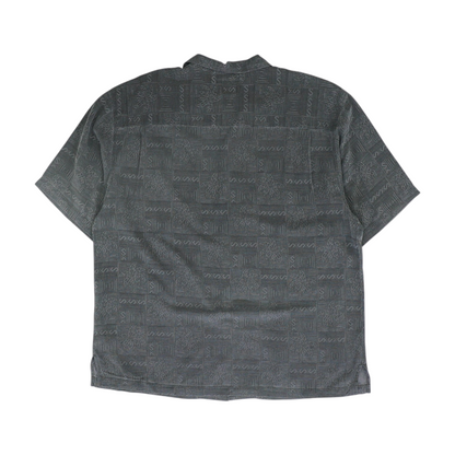Charcoal Print Short Sleeve Button Down
