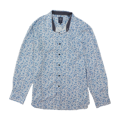 Blue Paisley Long Sleeve Button Down