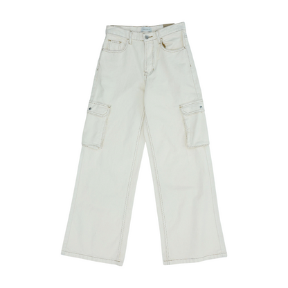 Beige Wide Leg Jeans