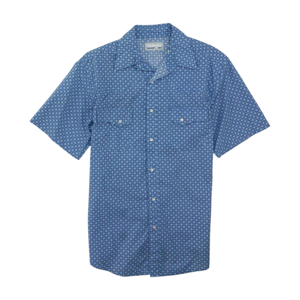 Blue Print Short Sleeve Button Down