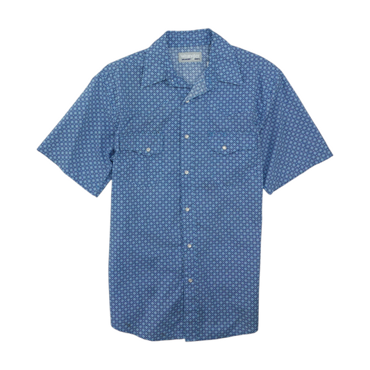 Blue Print Short Sleeve Button Down