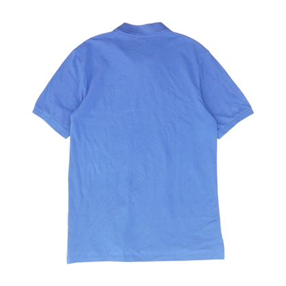 Blue Solid Short Sleeve Polo