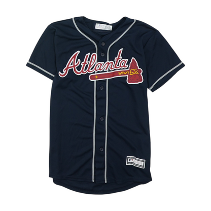 Boys' Navy Atlanta Braves Short Sleeve Jersey