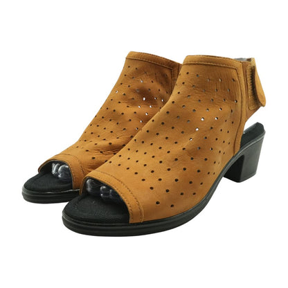 Tan Block Heel Sandals