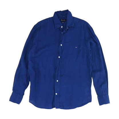 Navy Solid Long Sleeve Button Down