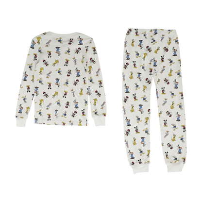 White Graphic Pajama Set